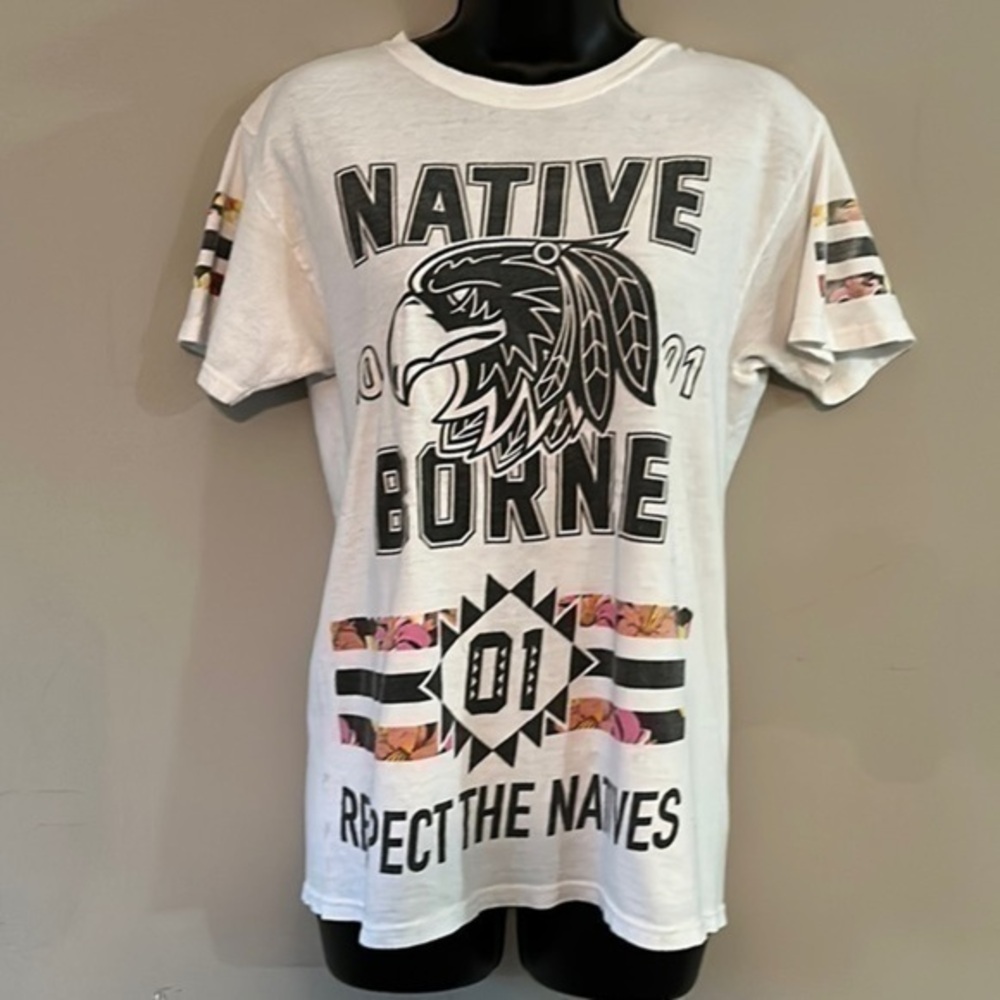 🔴NATIVE Borne BLEACH WHITE Men's SHORT SLEEVE  T-Shirt size small GUC